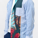 Stripe Poplin Print Andy Warhol 1 Long Sleeve Button-Up Shirt FM-B017-S24-1
