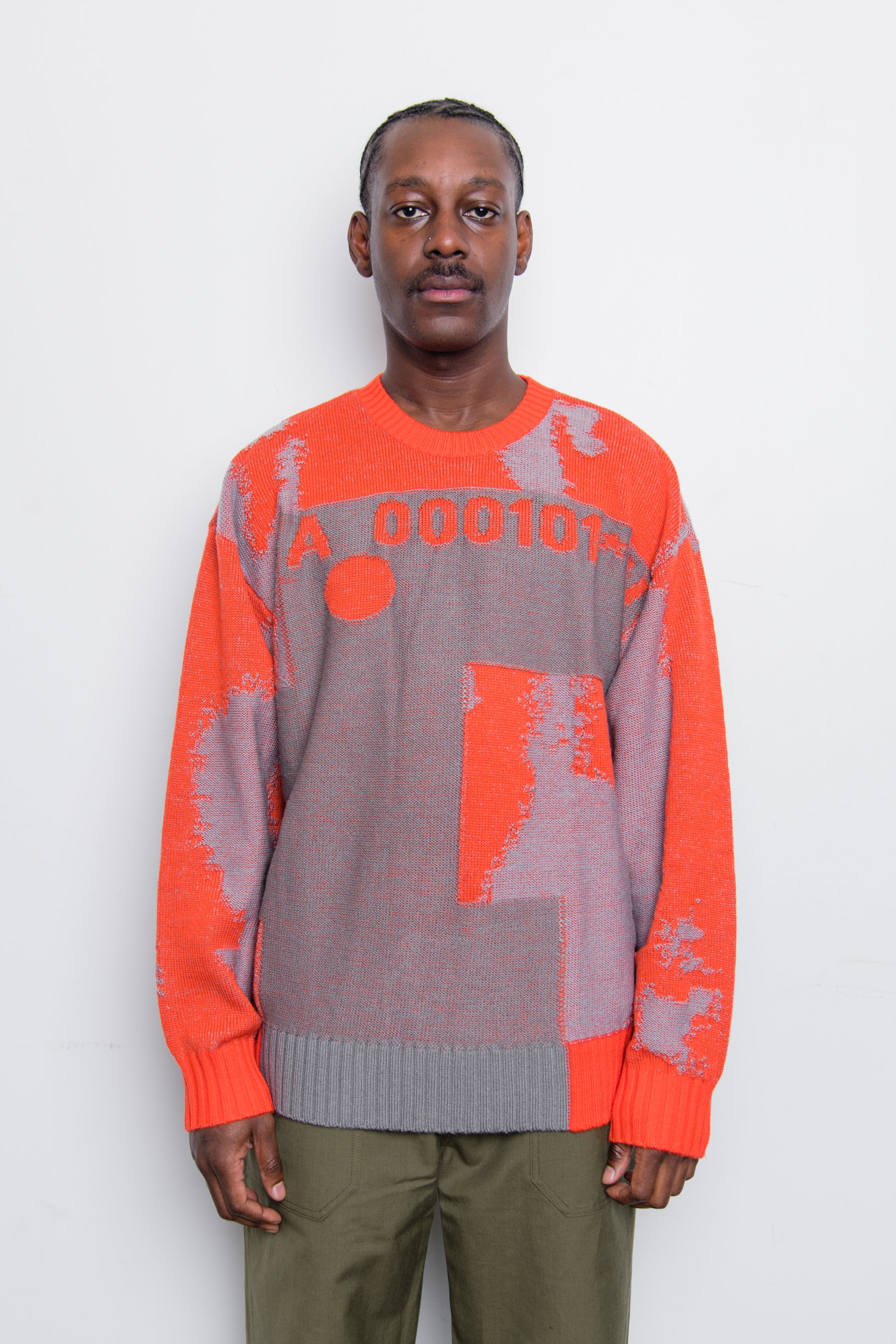Oversized Erosion Knit Sweater Volt Red ACWMK077