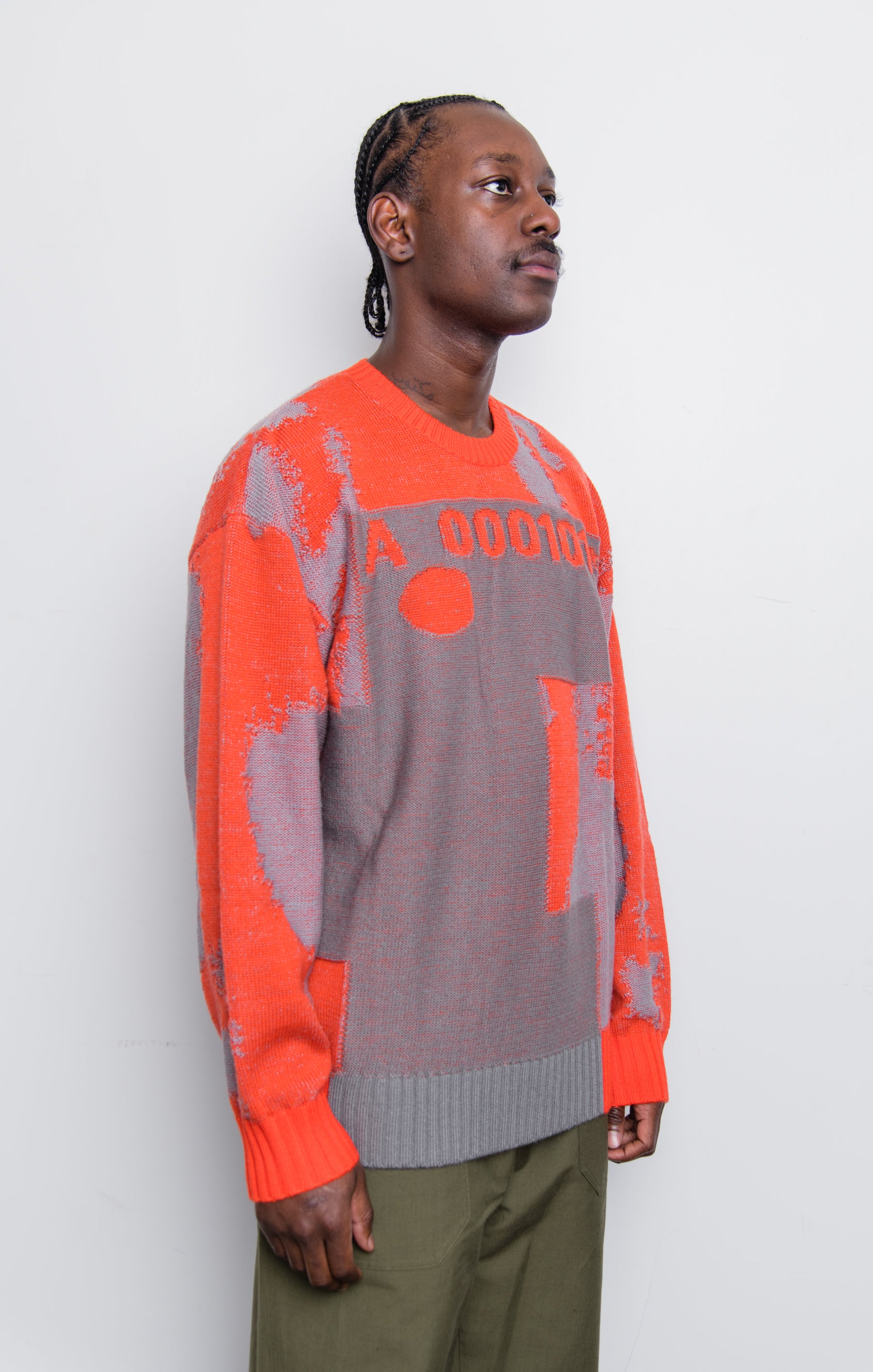 Oversized Erosion Knit Sweater Volt Red ACWMK077