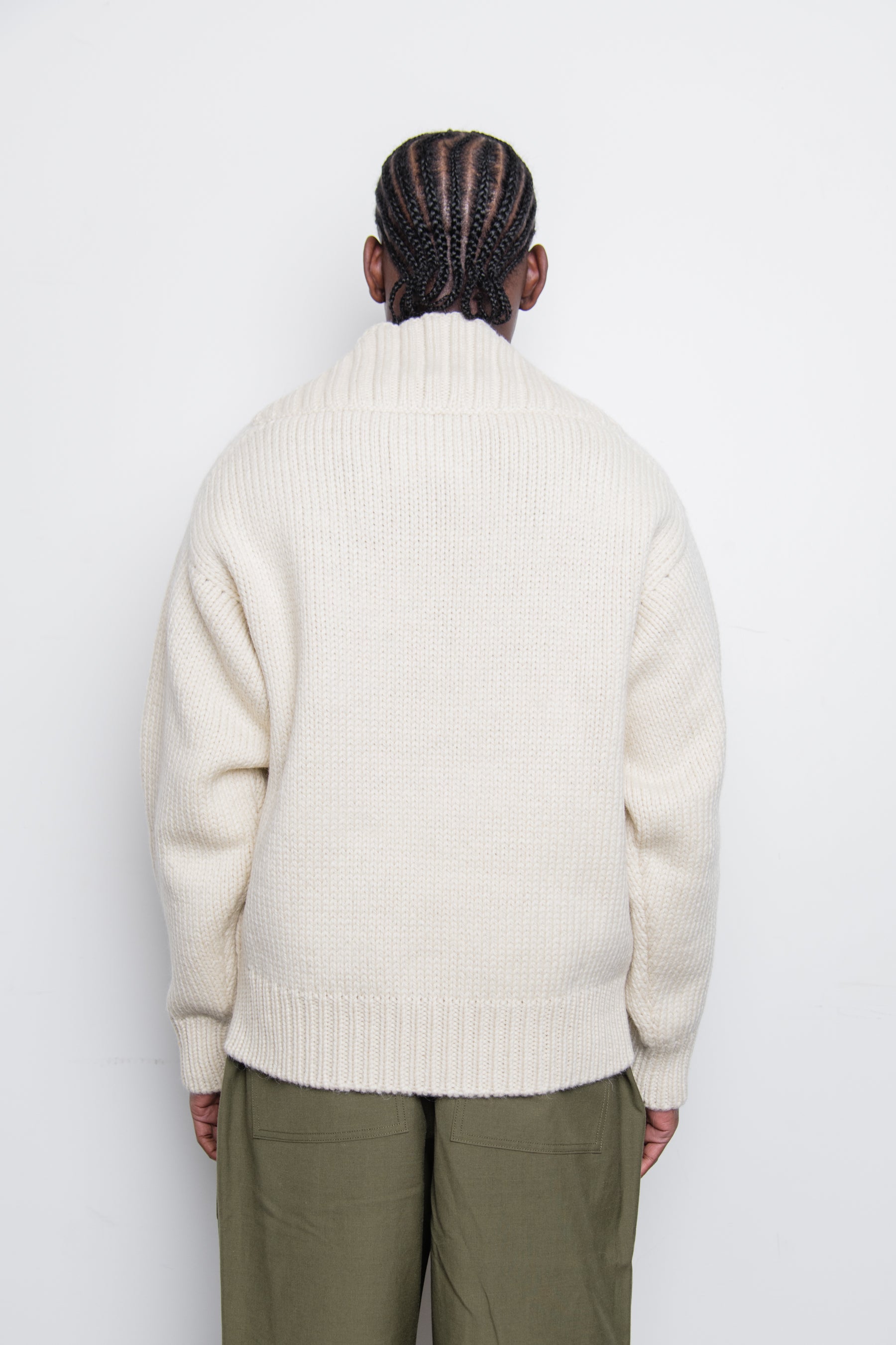 Wool Mohair V-Neck Sweater Light Ivory J21GP0042 – NOMAD