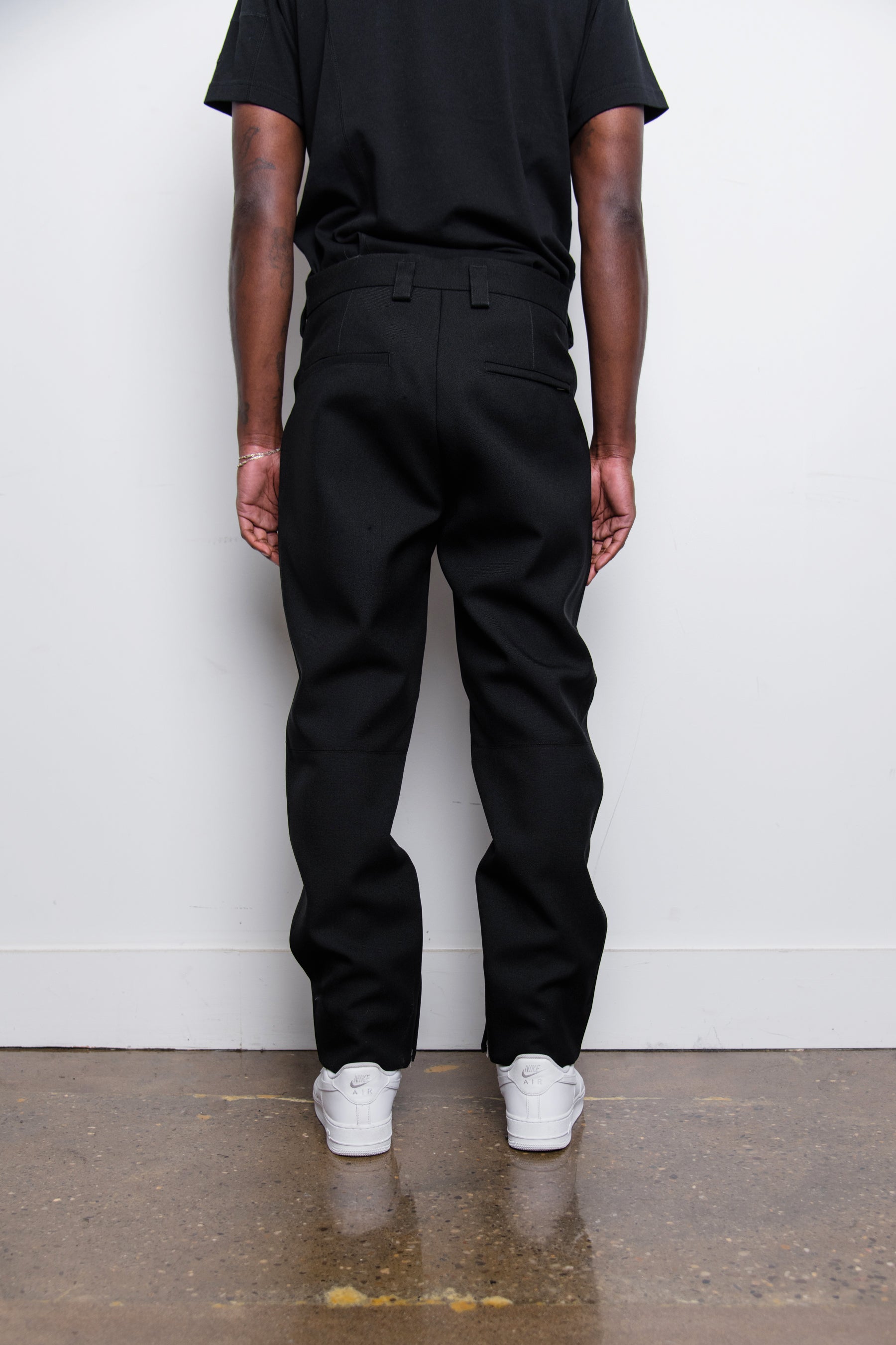 Sharp Wool Canvas Trouser Black J21KA0005