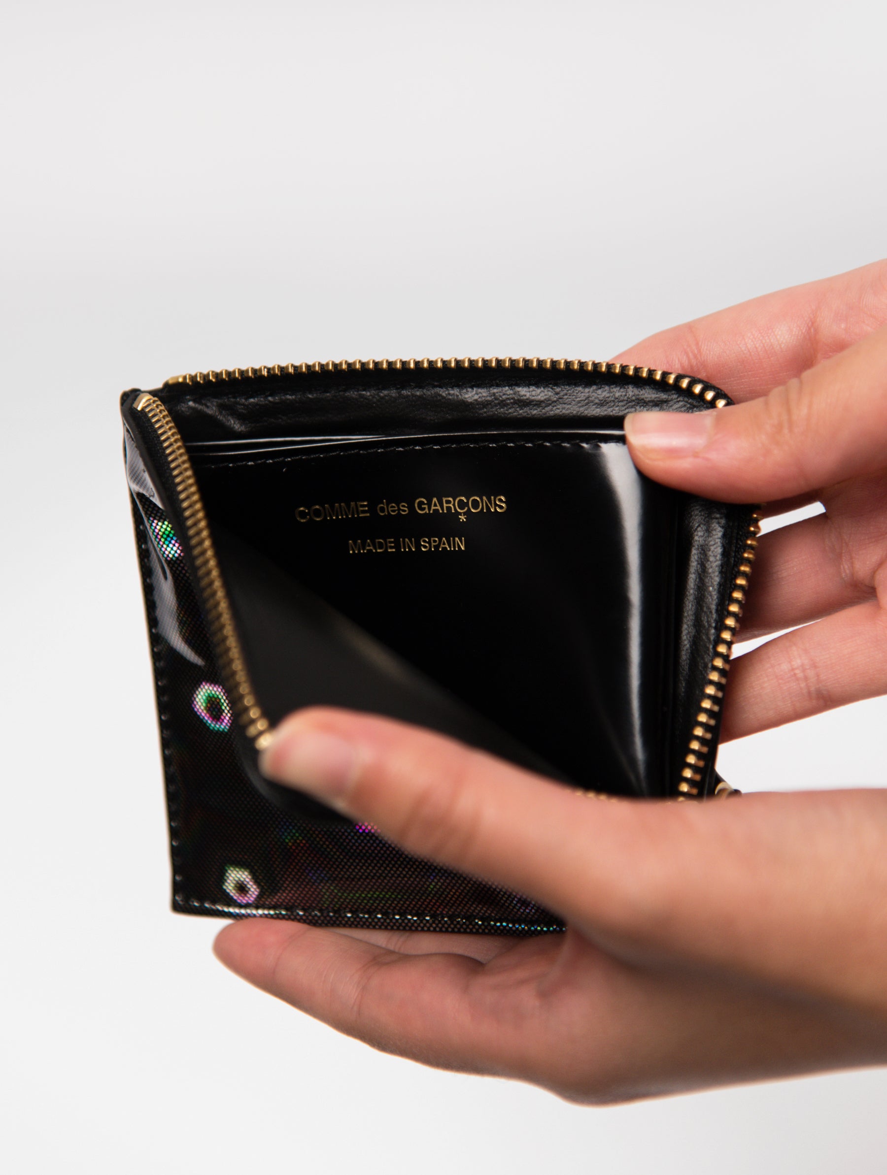 2-Sided Zip Wallet Black Rainbow 3100BR