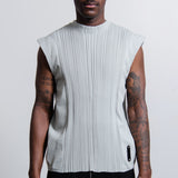 Pleated Artisan Vest Light Grey