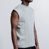 Pleated Artisan Vest Light Grey