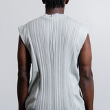 Pleated Artisan Vest Light Grey