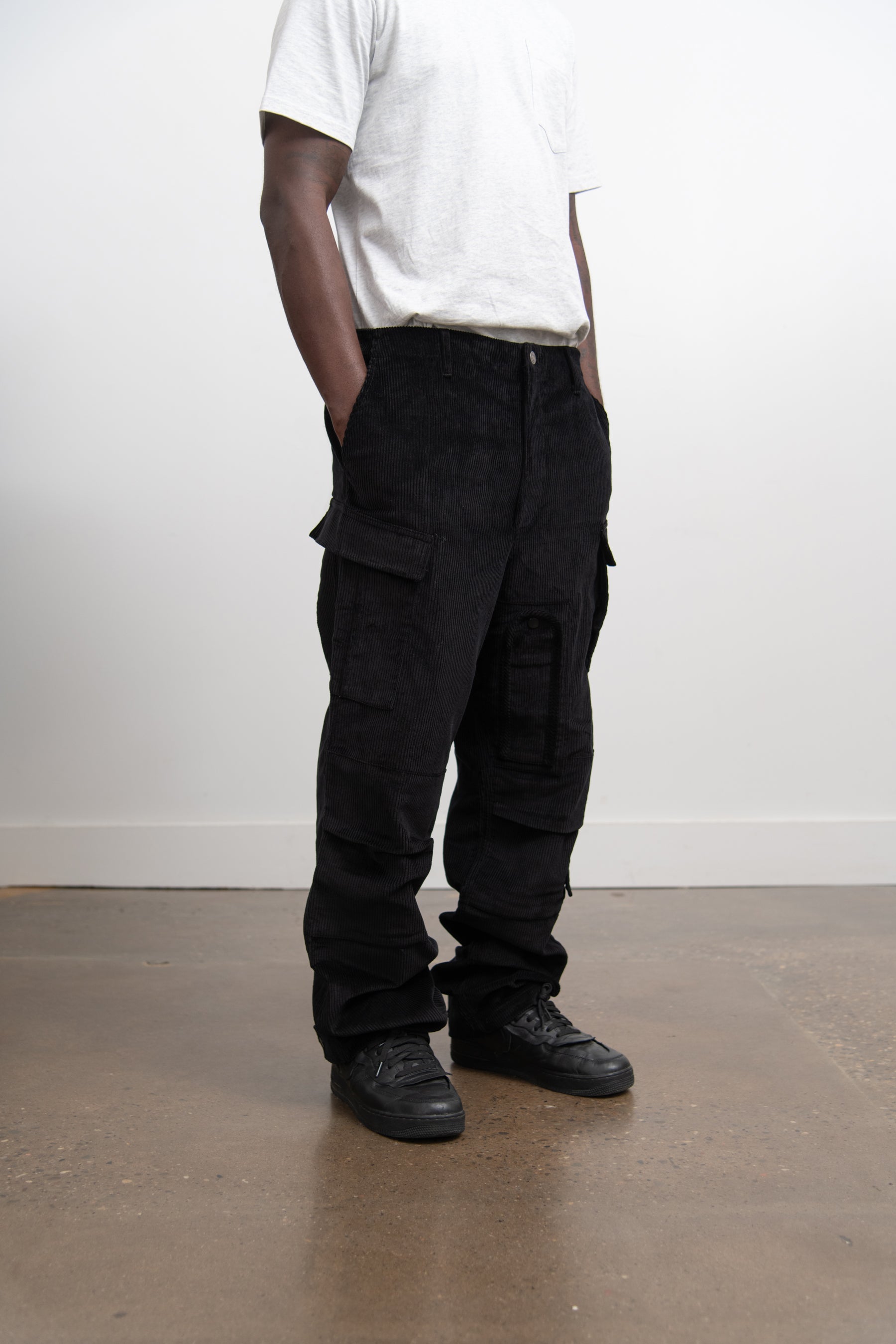 Corduroy Cargo Pant Black