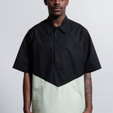 Cotton Canvas Shirt Black/Pastel Green JSMU601331