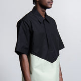 Cotton Canvas Shirt Black/Pastel Green JSMU601331