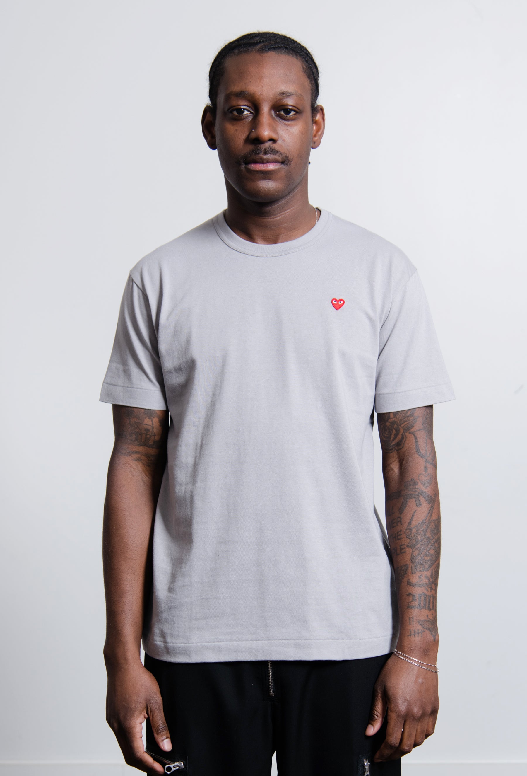 Short Sleeve Mini Emblem Tee Grey T314