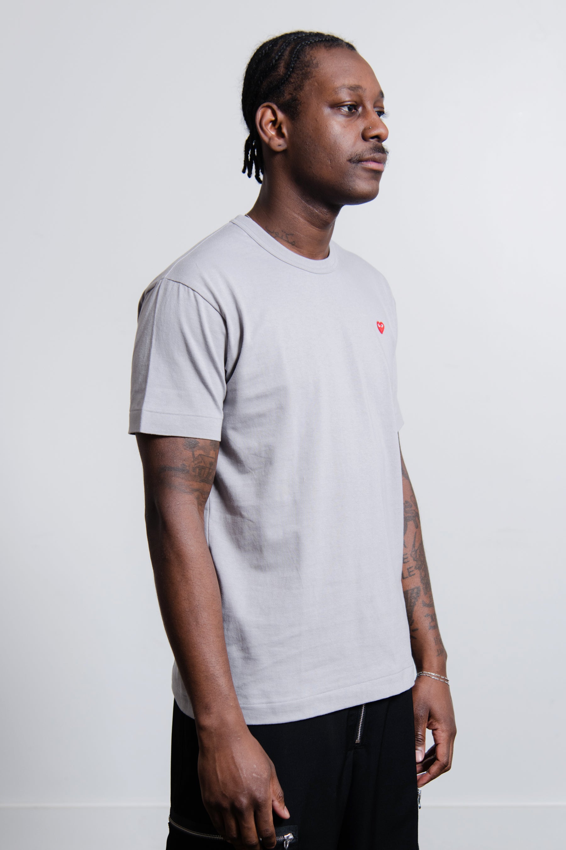 Short Sleeve Mini Emblem Tee Grey T314