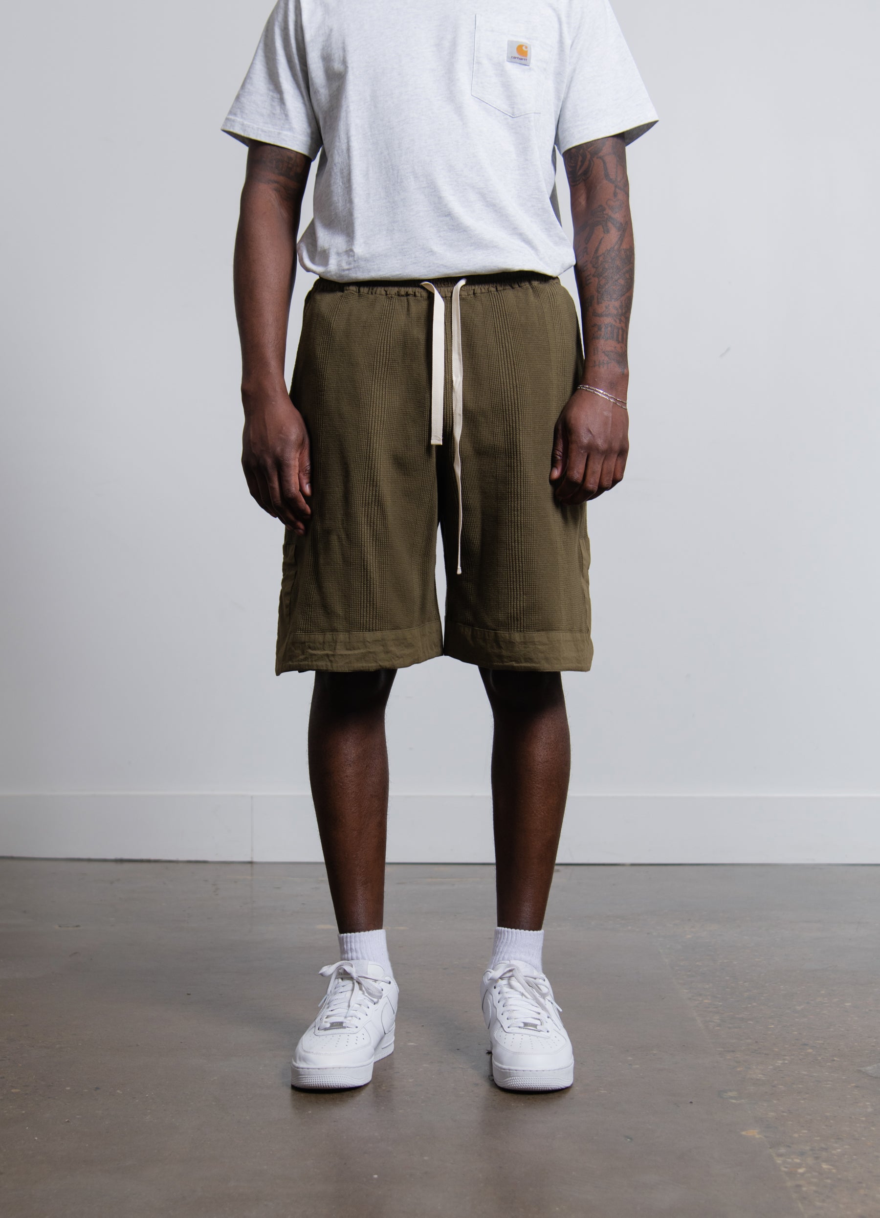 Waffle Stripe Short Medium Green JPUU707501