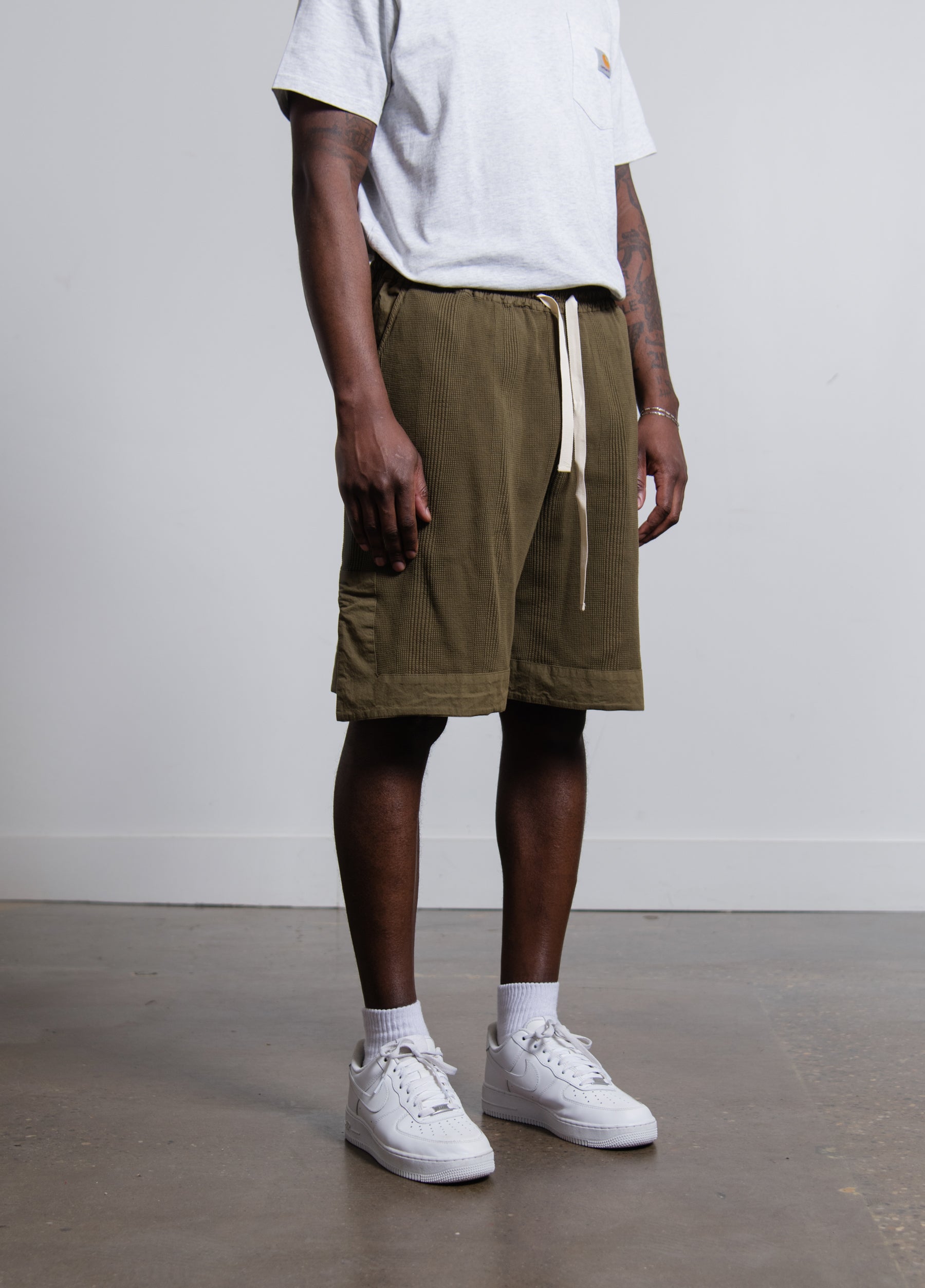 Waffle Stripe Short Medium Green JPUU707501