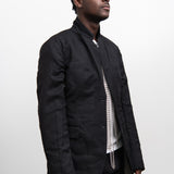 Wool Jacquard Houndstooth Check Jacket Black/Natural J002