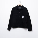 Detachable Collar Denim Jacket Black FU6-BL-01