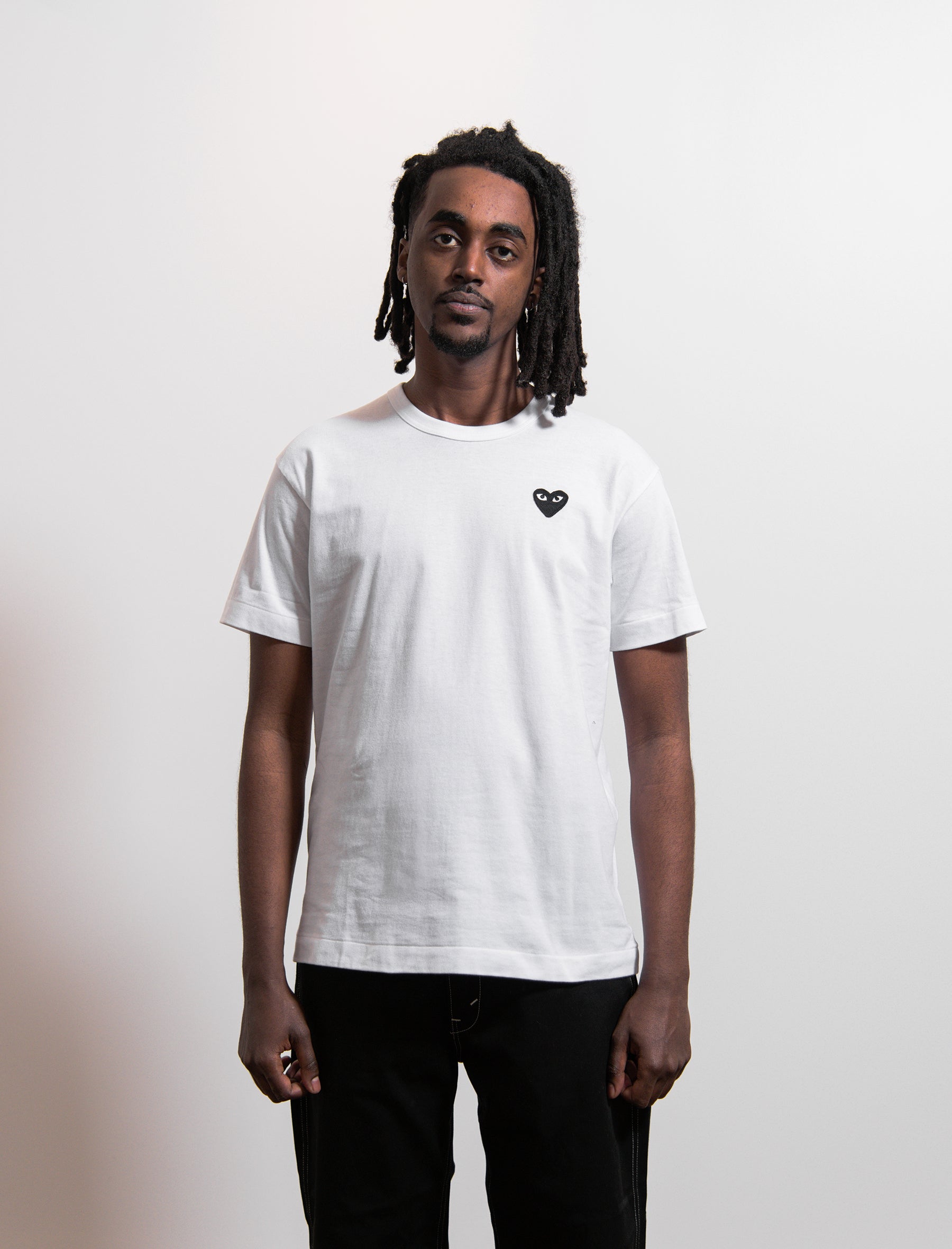 CDG PLAY Emblem Tee White/Black