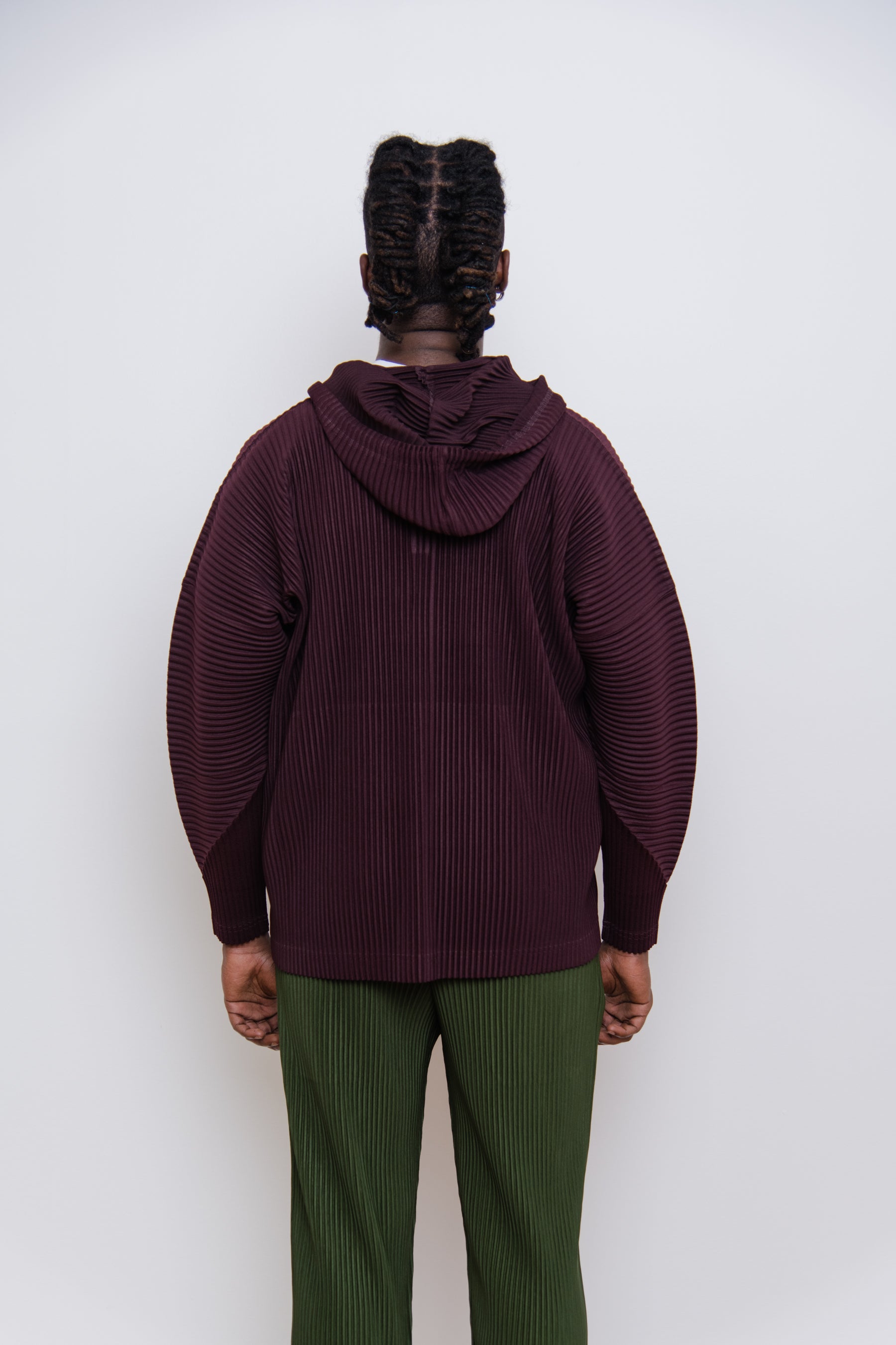 MC November Pleated Hoodie Dark Burgundy JK121-84