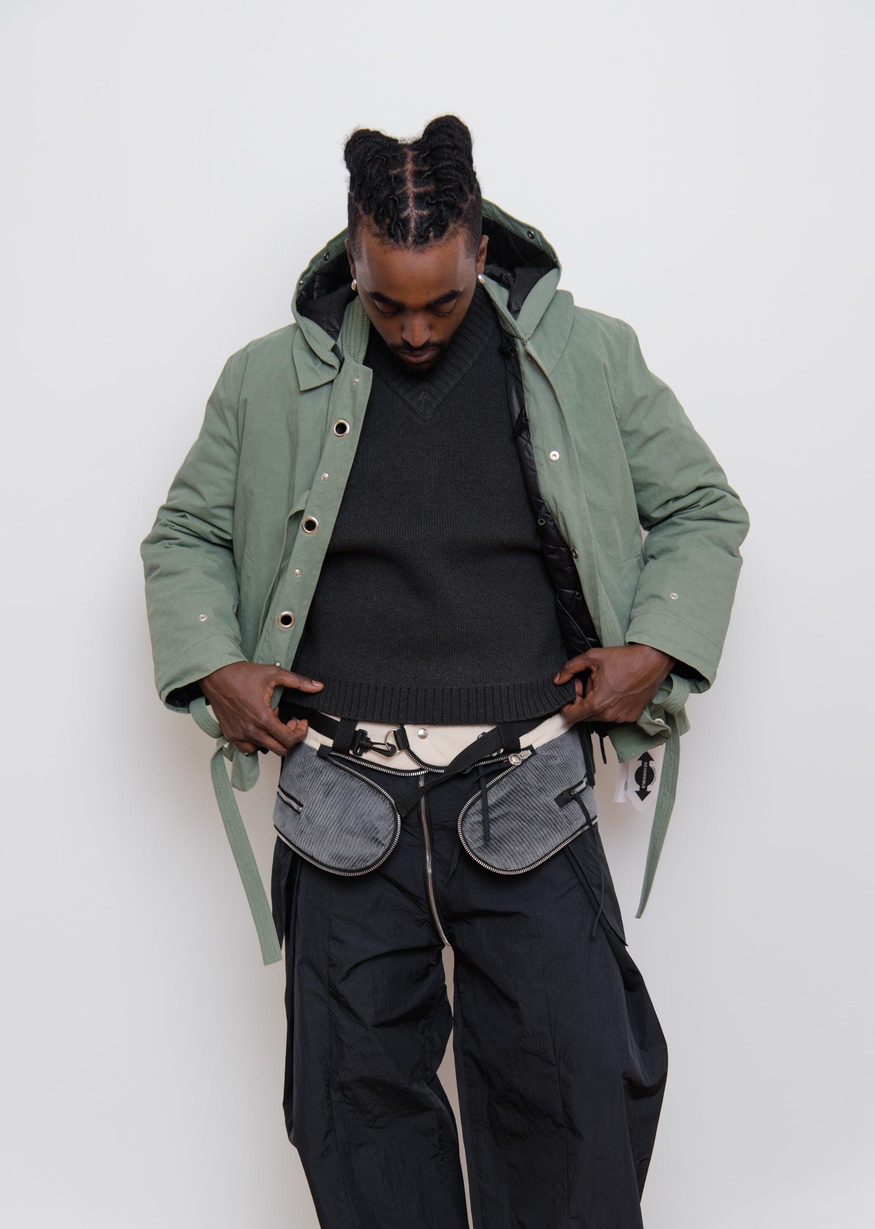 Reversible Quilted Jacket Green/Black