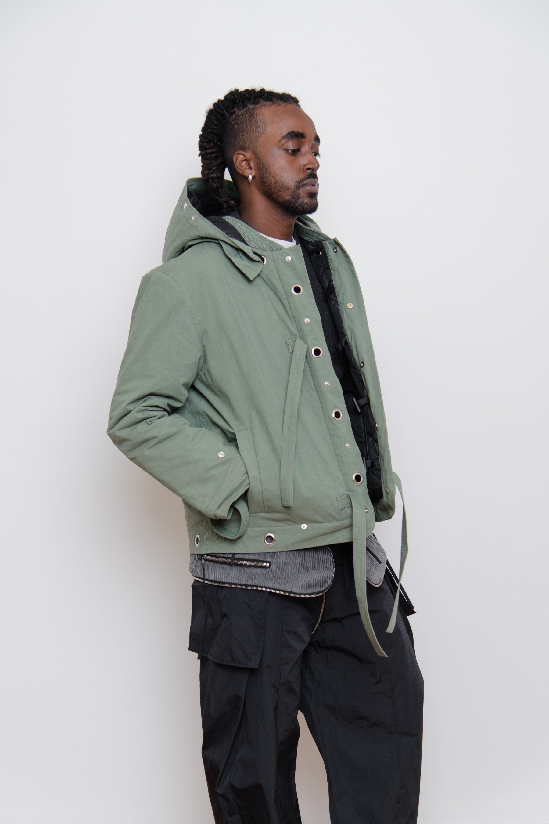 Reversible Quilted Jacket Green/Black