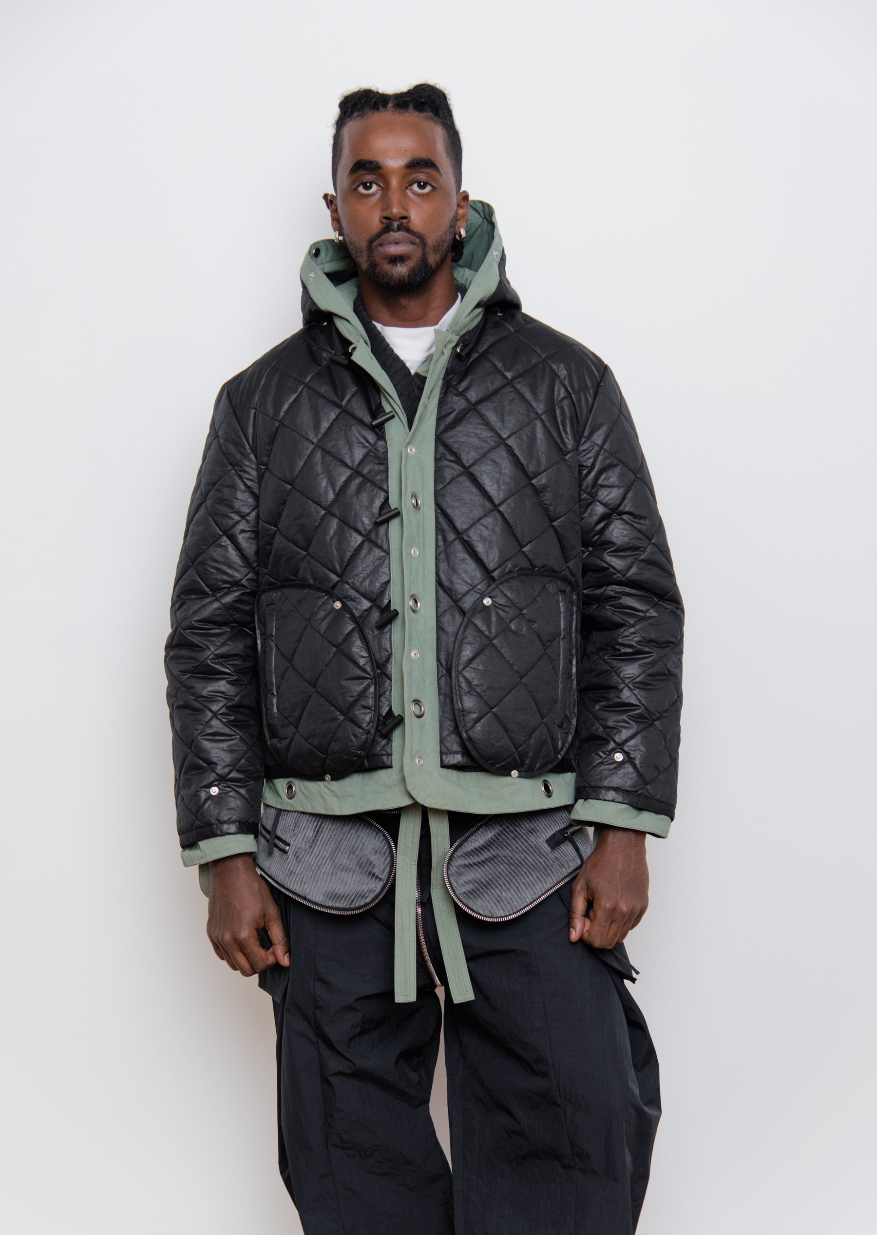 Reversible Quilted Jacket Green/Black
