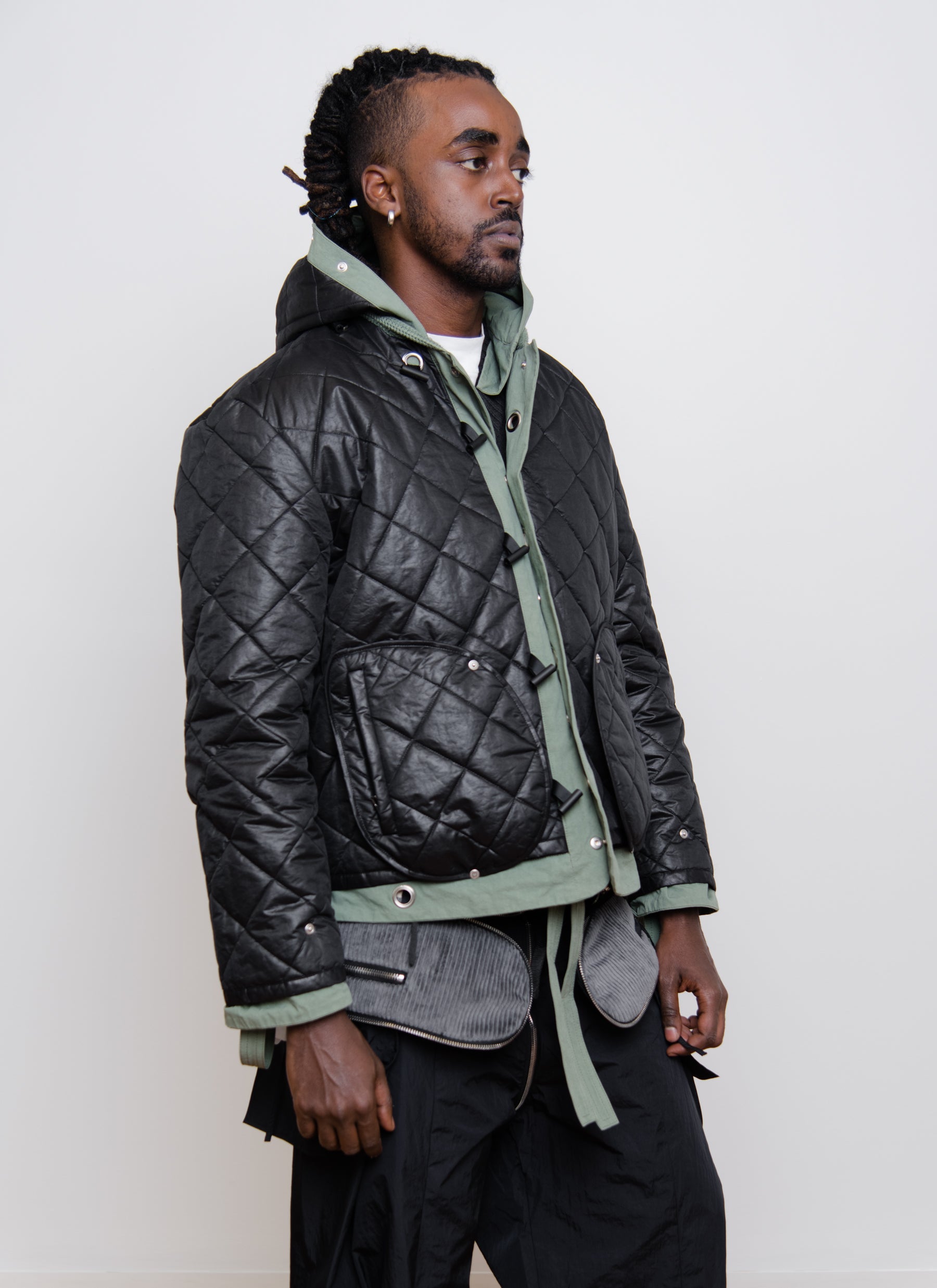 Reversible Quilted Jacket Green/Black