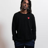 CDG PLAY Knit Emblem Crewneck Sweater Black/Red