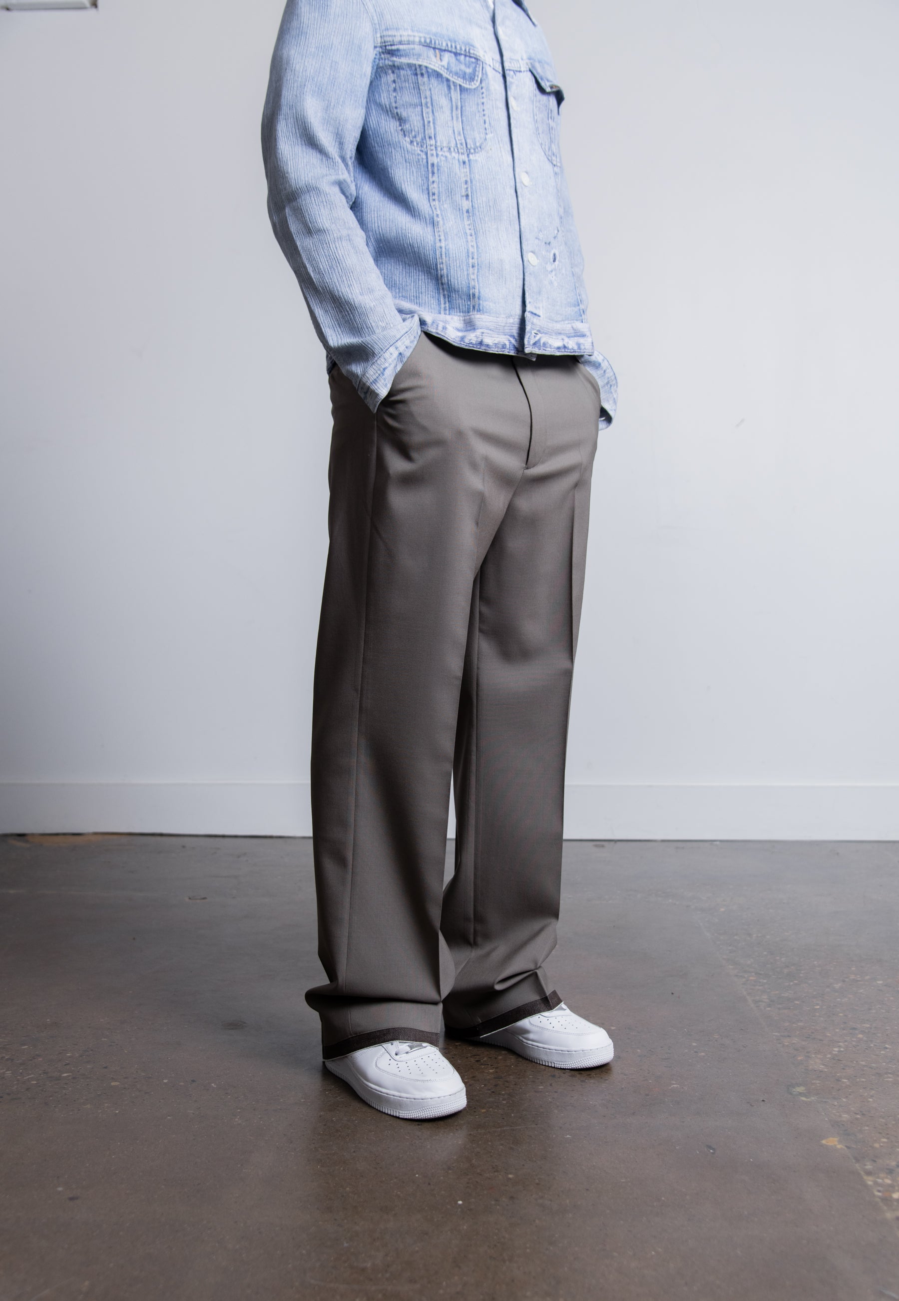 Tropical Wool High Top Chino Grey
