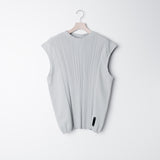 Pleated Artisan Vest Light Grey
