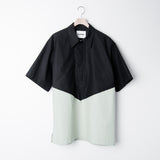 Cotton Canvas Shirt Black/Pastel Green JSMU601331