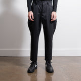 Wool Dobby Shadow Stripe Trouser Black