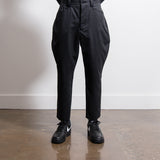 Wool Dobby Shadow Stripe Trouser Black