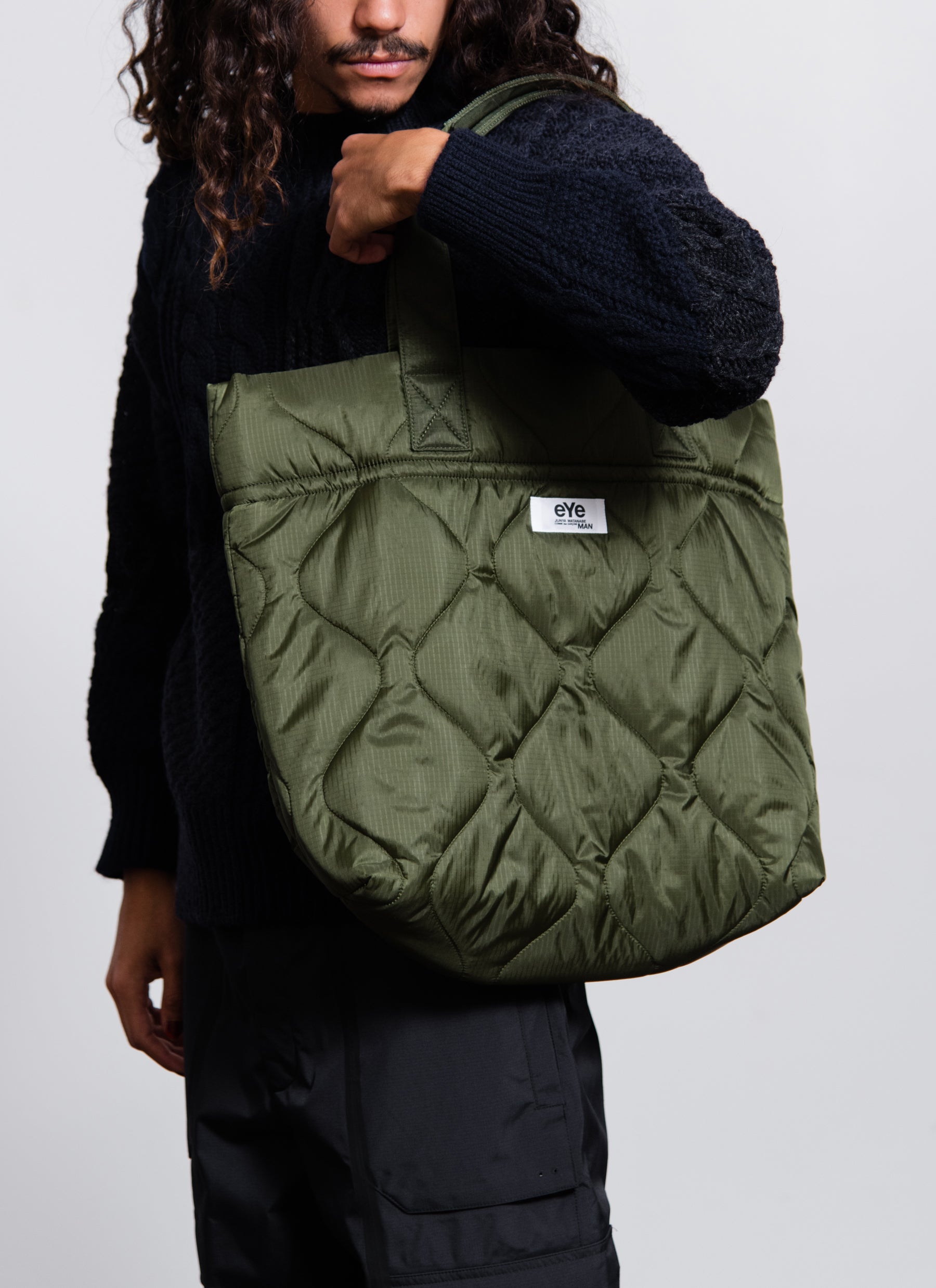 Double Ripstop Quilted Tote Bag Olive K293