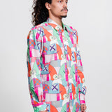 Kaws Eyes Allover Print Shirt Multicolour B019