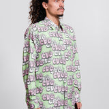 Kaws CDG Logo Print Shirt Green B033