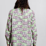 Kaws CDG Logo Print Shirt Green B033