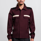 Fine Wool Gabardine Shirt Bordeaux JSMT601826