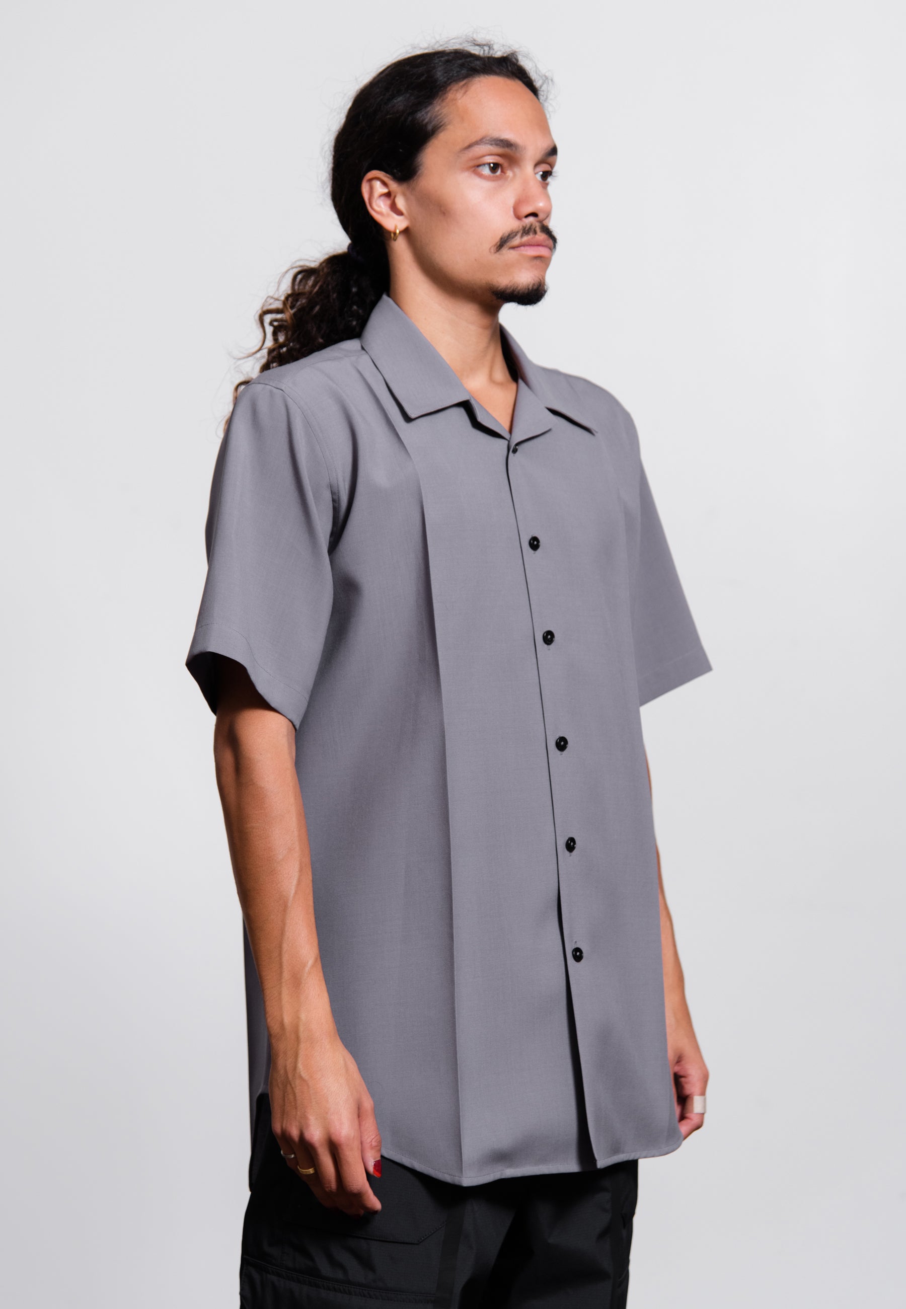 Fine Wool Canvas Shirt Lilac Grey JSMT600833