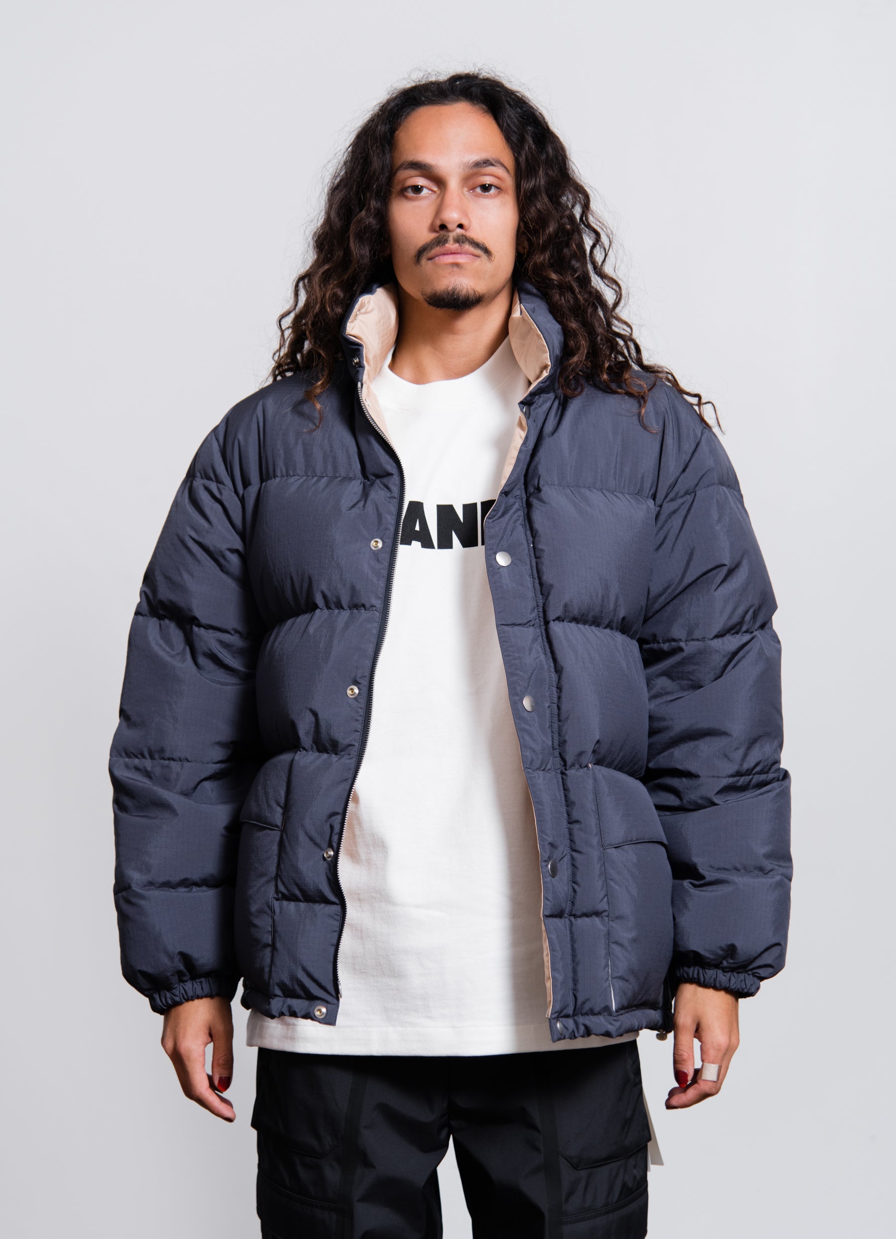 Water Repellent Ripstop Down Jacket Navy