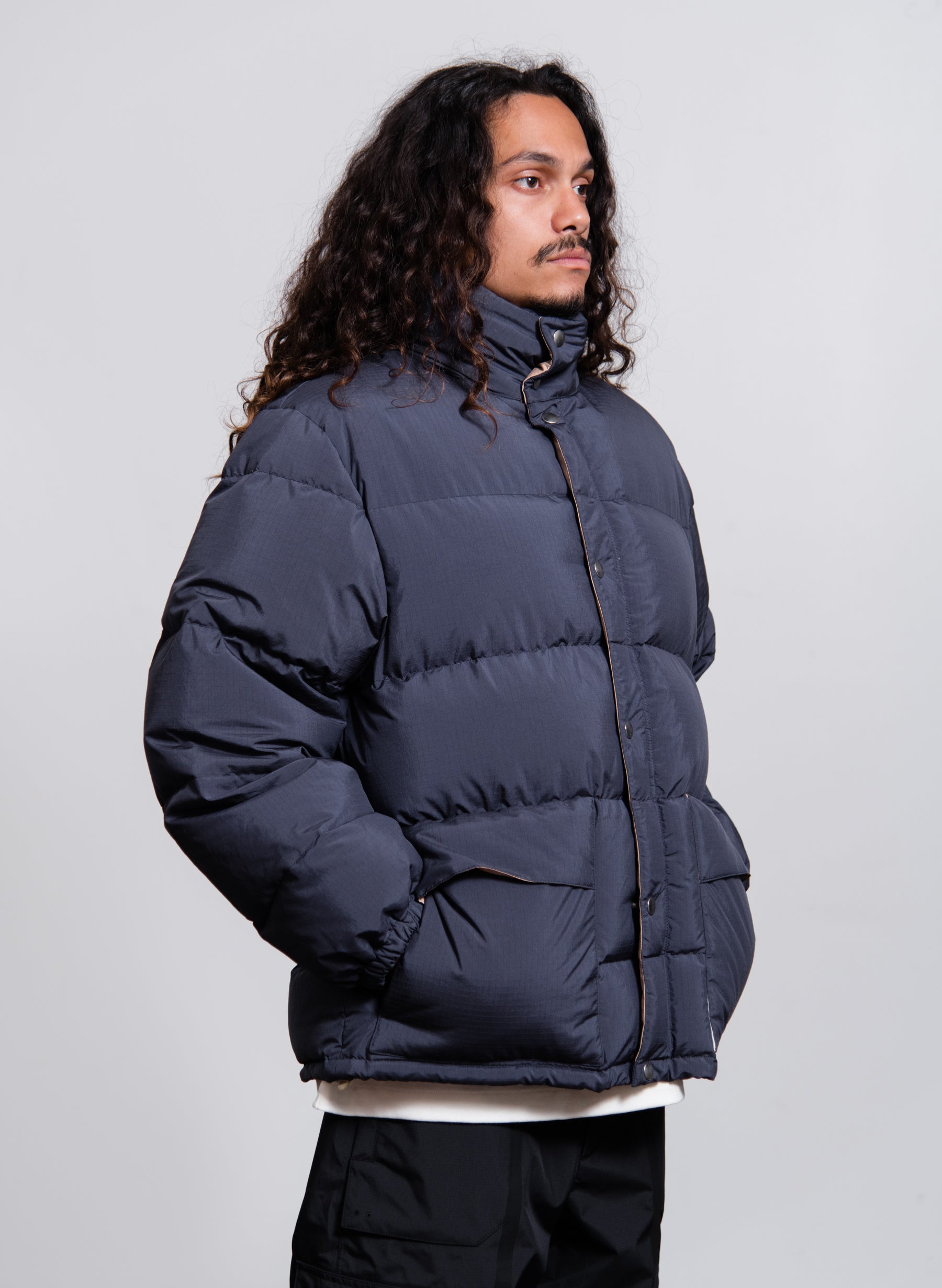 Water Repellent Ripstop Down Jacket Navy