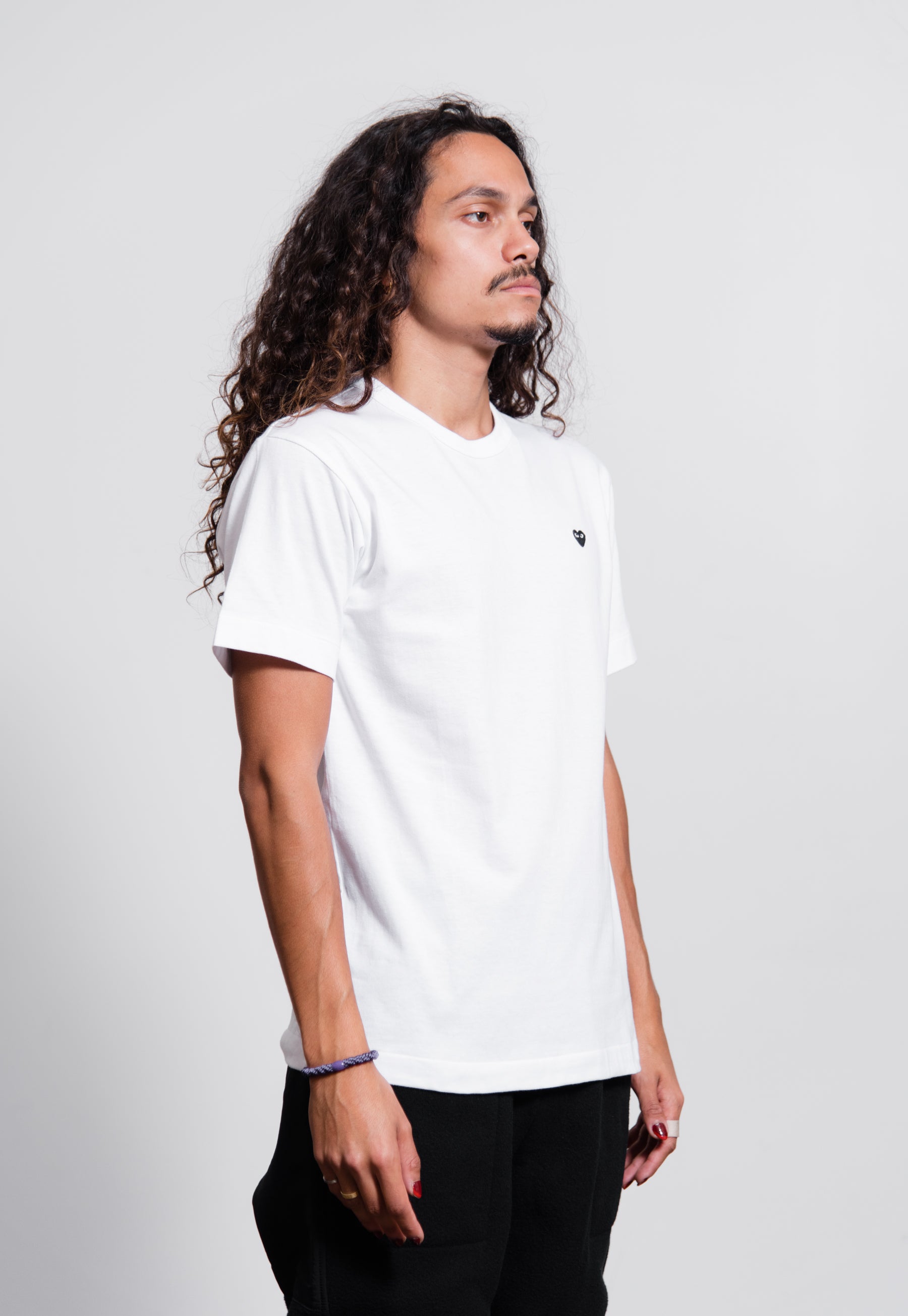 Short Sleeve Mini Emblem Tee White/Black T202