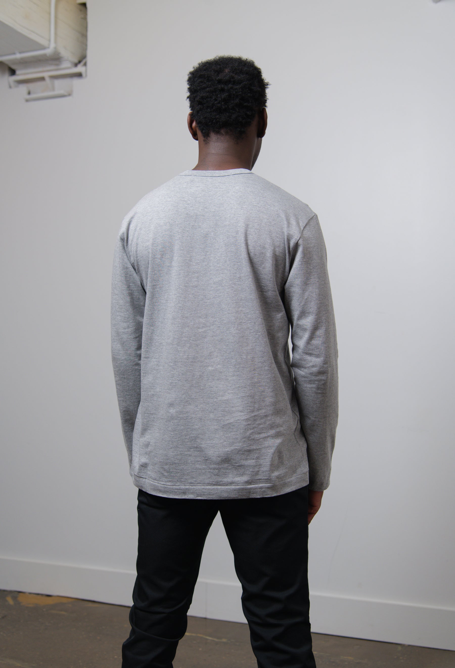 Long Sleeve Emblem Tee Grey/Black T122