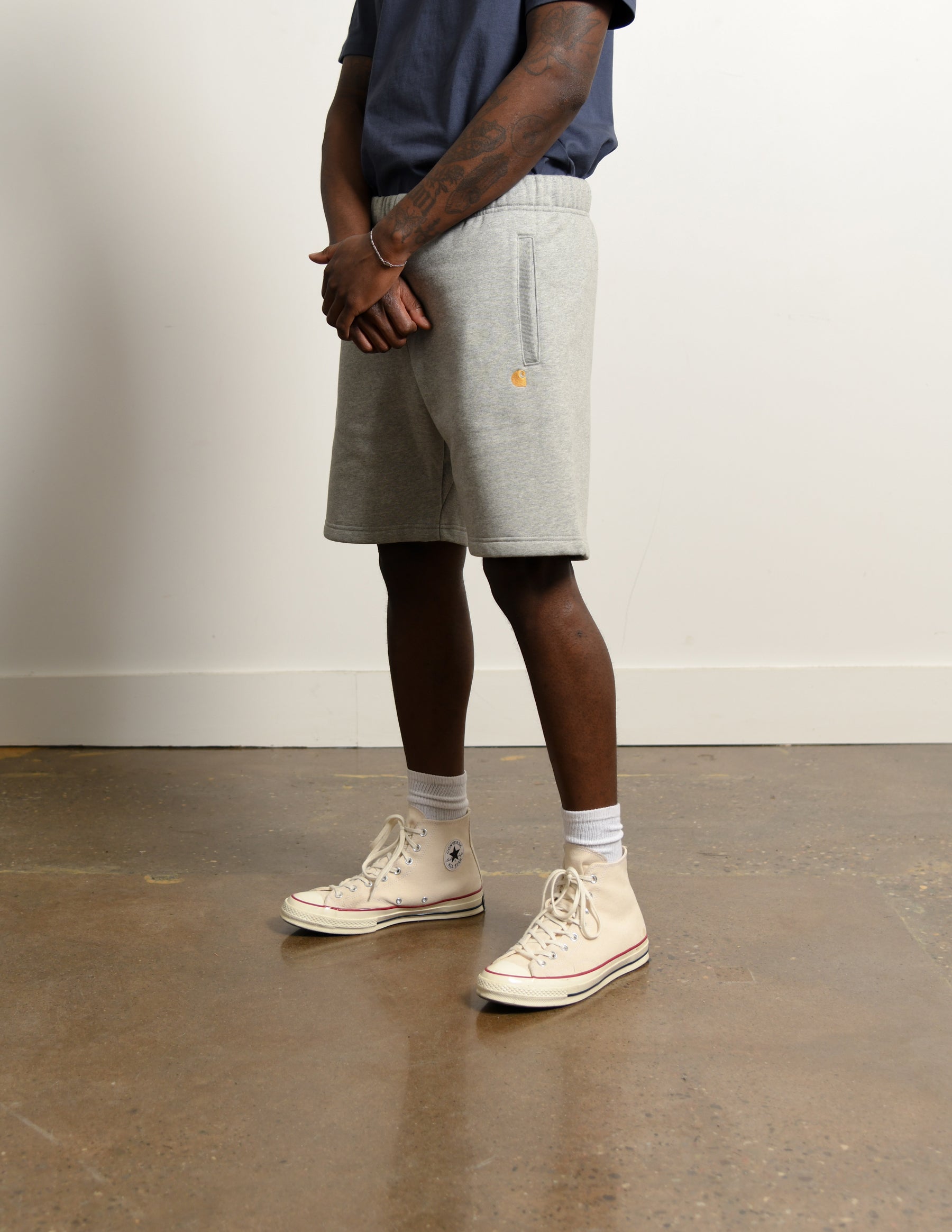 Chase Sweat Short Heather Grey/Gold