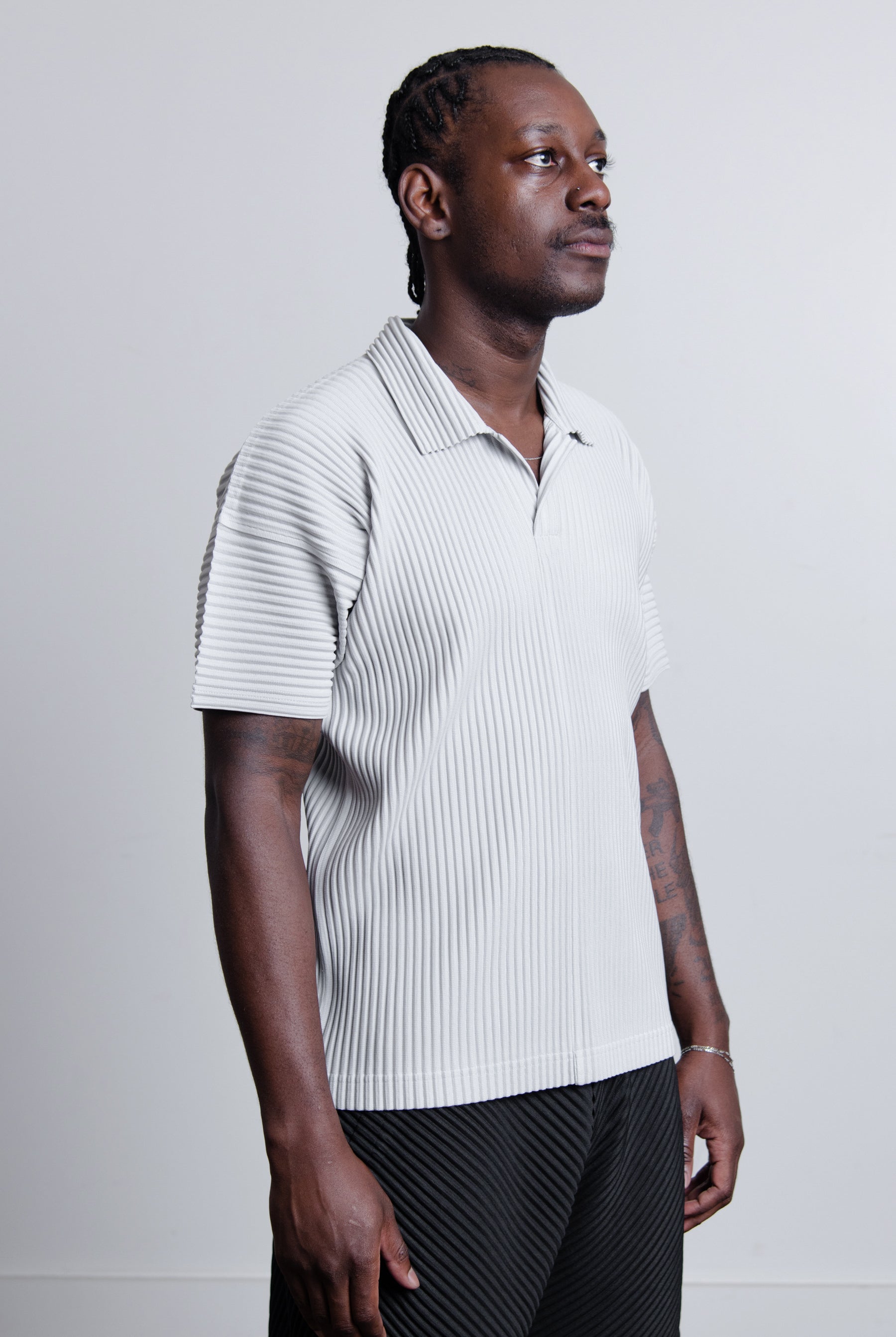 Short Sleeve Polo Tee Light Grey JM030-11