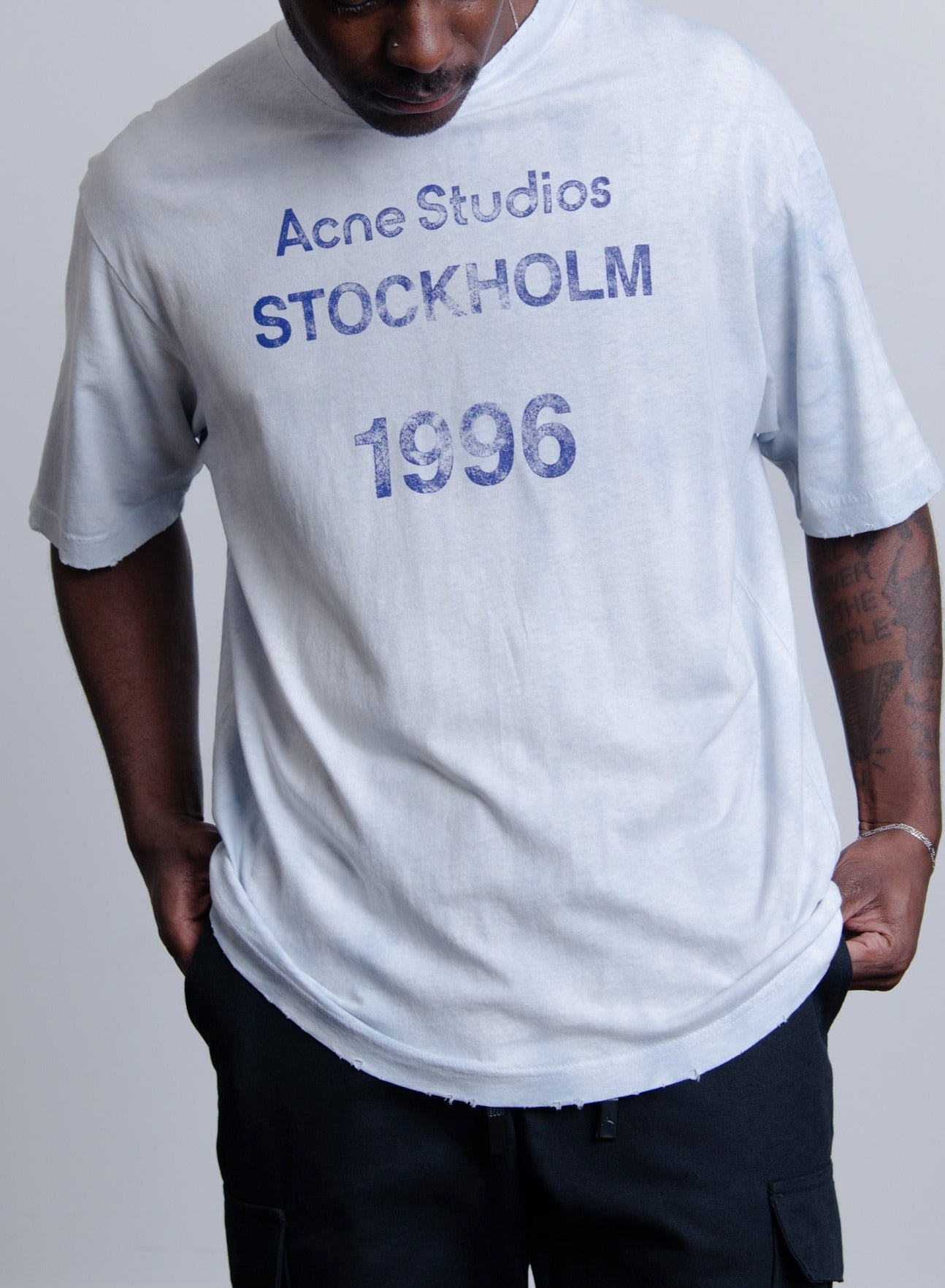 Acne Studios: Blue Logo Stamp T-Shirt