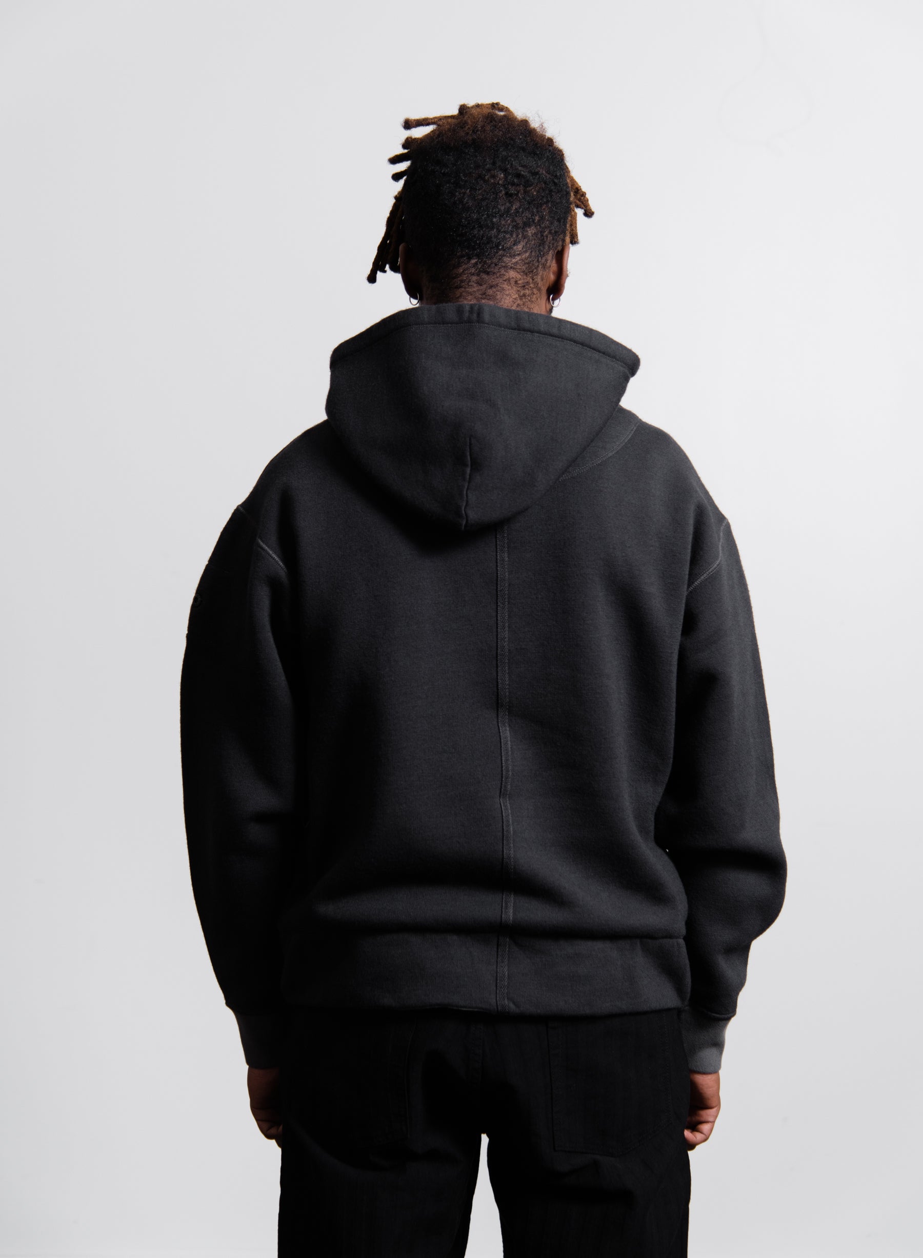 Wool Cotton Felpa Hoodie Black 60110