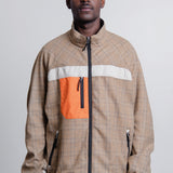 Wool Check Rip-Stop Jacket Beige/Brown/Orange J039