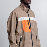 Wool Check Rip-Stop Jacket Beige/Brown/Orange J039