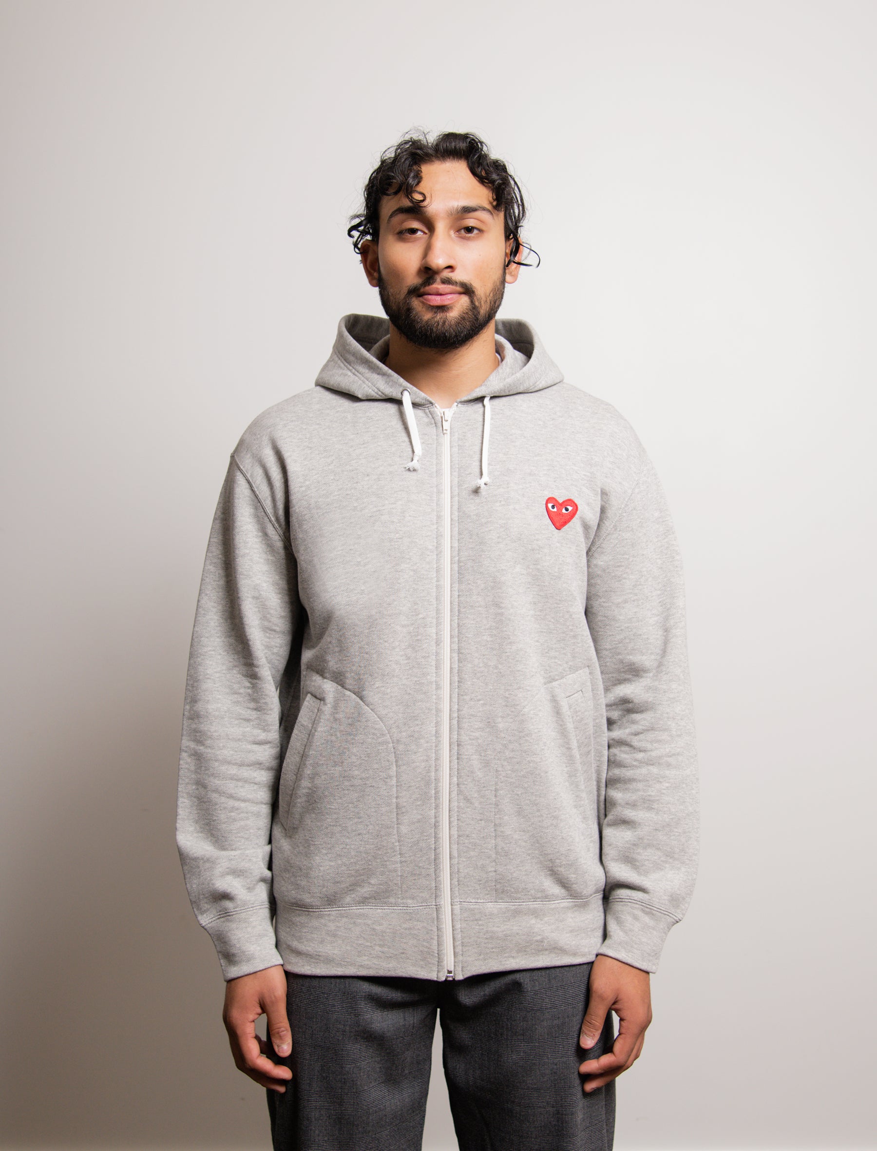 Comme des garcons zip hoodie grey best sale