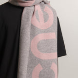 Double-Faced Wool Scarf Pink/Grey SCAR000114