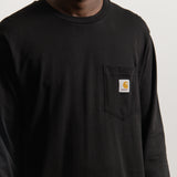 Long Sleeve Pocket Tee Black