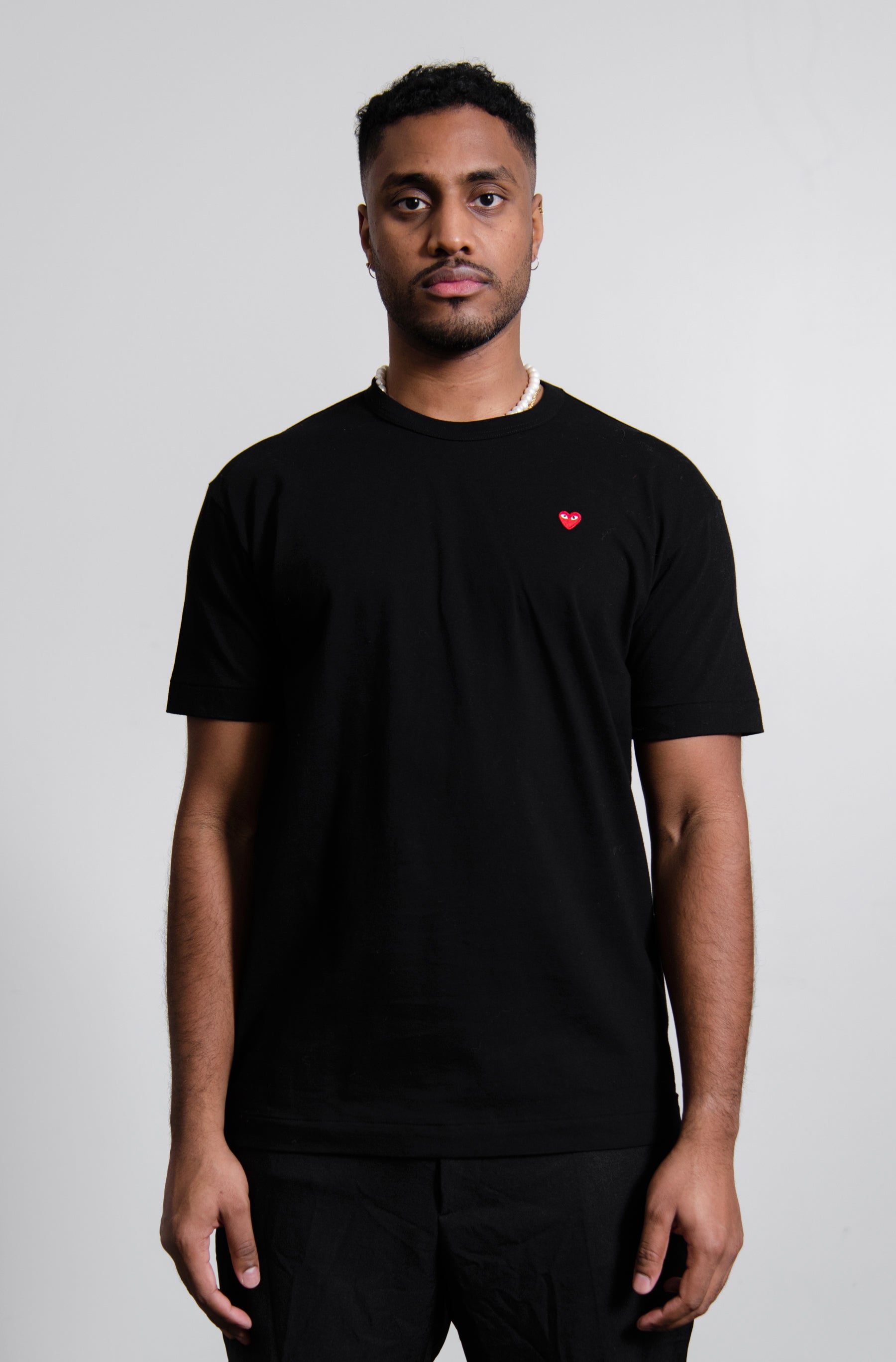 Short Sleeve Mini Emblem Tee Black/Red T200/T304